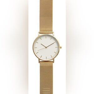 Gold Mesh Metal Watch